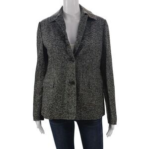 Belvest Womens Basic Jacket Brown Wool Button Long Sleeve Size 44
